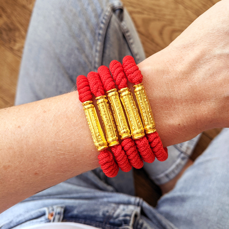 Bracelet tibetain rouge