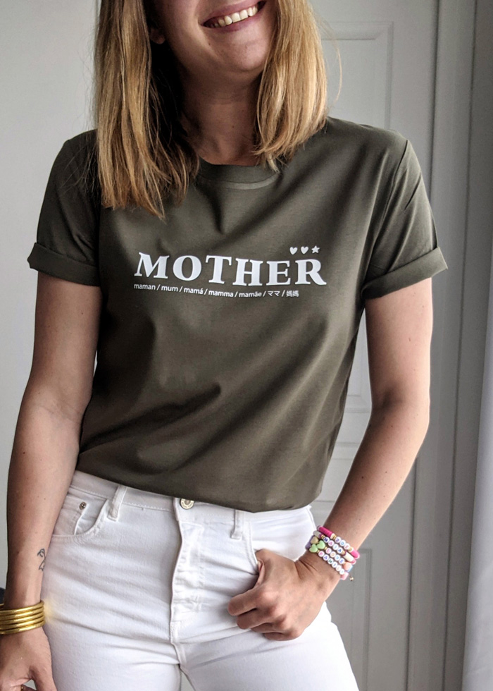 T-shirt mother pour mum of one, mum of two, mum of three. Cadeau parfait à offrir à une maman.