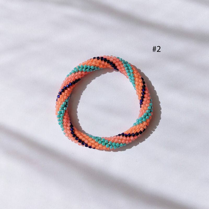 Bracelet népalais pour kid en perle de verre modèle spirale