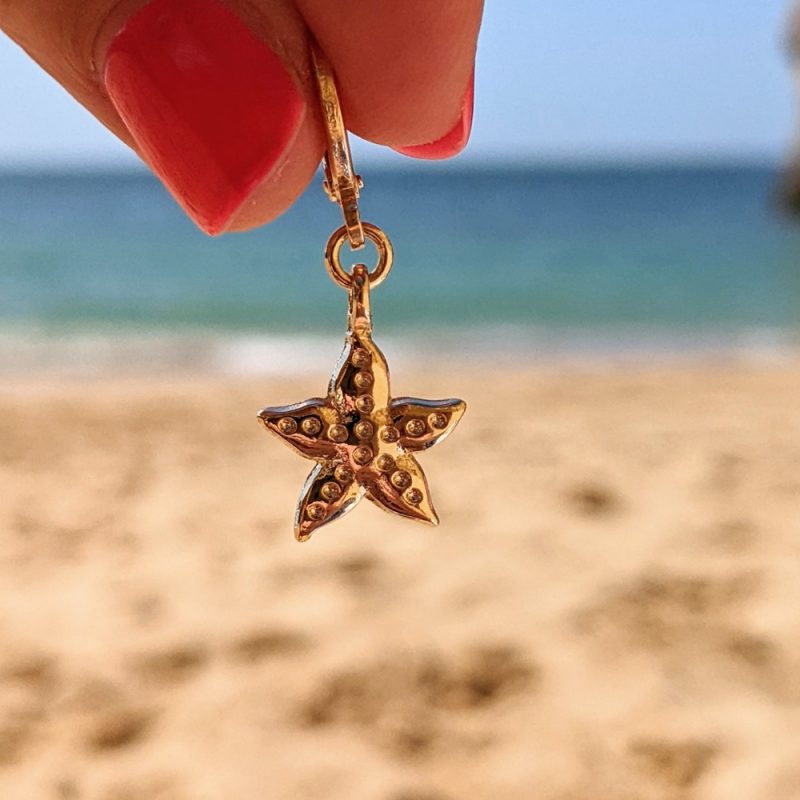 Boucle d'oreille étoile de mer, mini hoops summer vibes pour enfant et adultes