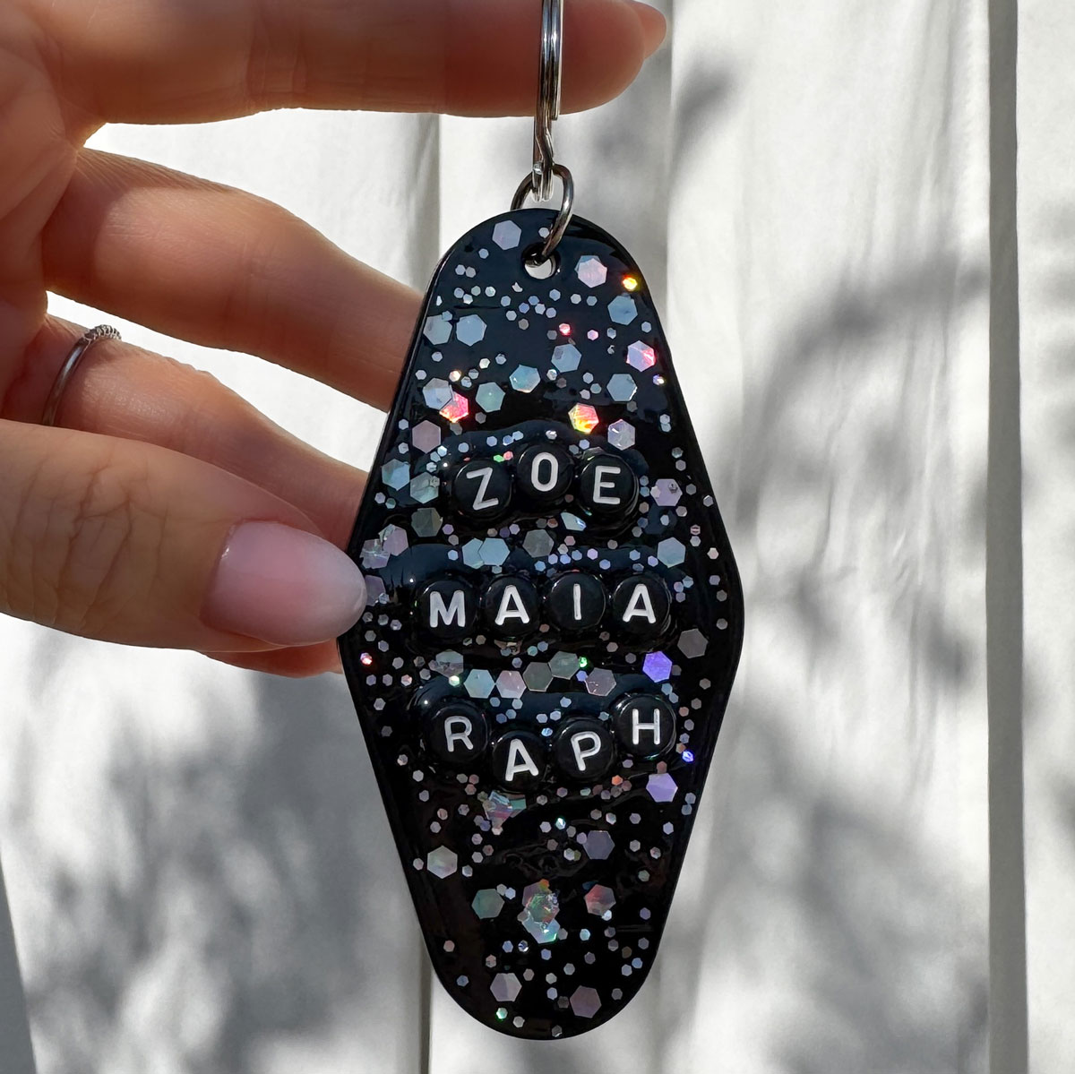 Porte-clés grigri noir (à personnaliser)