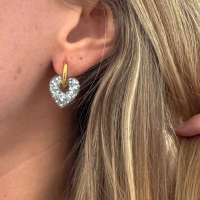 Mini créoles Coeur - argenté