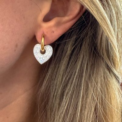 Mini créoles Coeur - snow