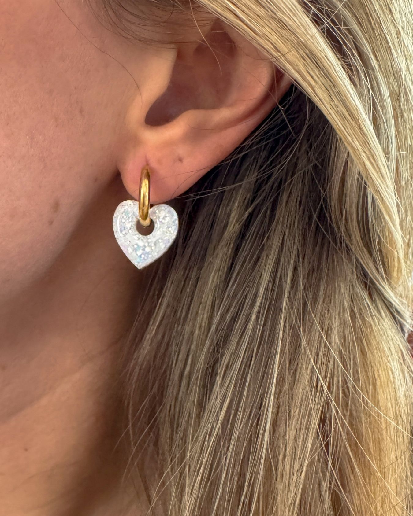 Mini créoles Coeur - snow