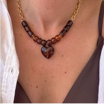 Collier Isla - marron