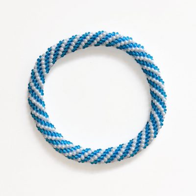 Bracelet népalais #100 (bleu et blanc)