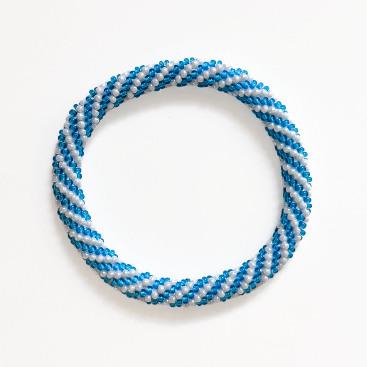 Bracelet népalais #100 (bleu et blanc)