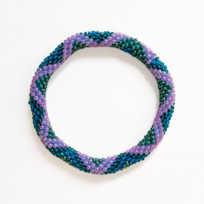 Bracelet népalais #105 (violet et vert)