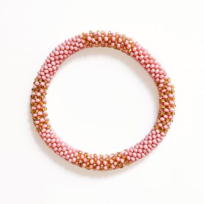 Bracelet népalais #85 (rose et doré)
