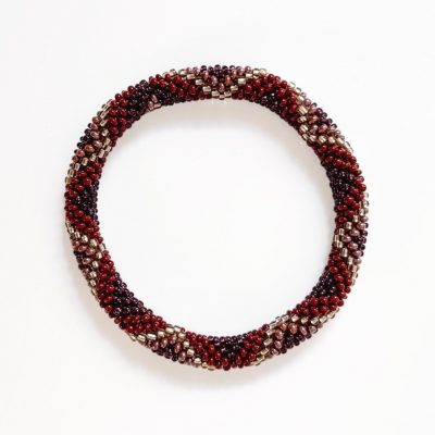 Bracelet népalais #91 (marron et champagne)