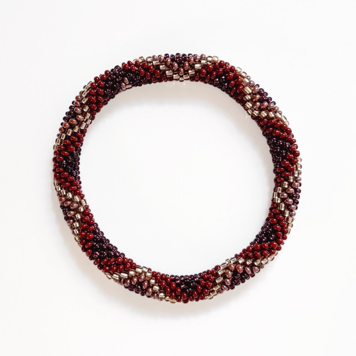 Bracelet népalais #91 (marron et champagne)