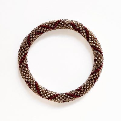 Bracelet népalais #92 (marron et champagne)