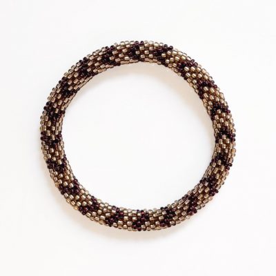 Bracelet népalais #93 (marron et champagne)