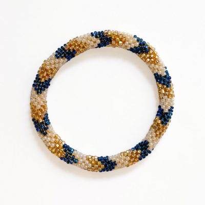 Bracelet népalais #94 (bleu et doré)
