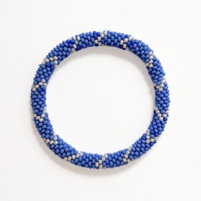 Bracelet népalais #98 (bleu et blanc)