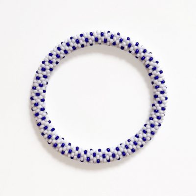 Bracelet népalais #99 (bleu et blanc)
